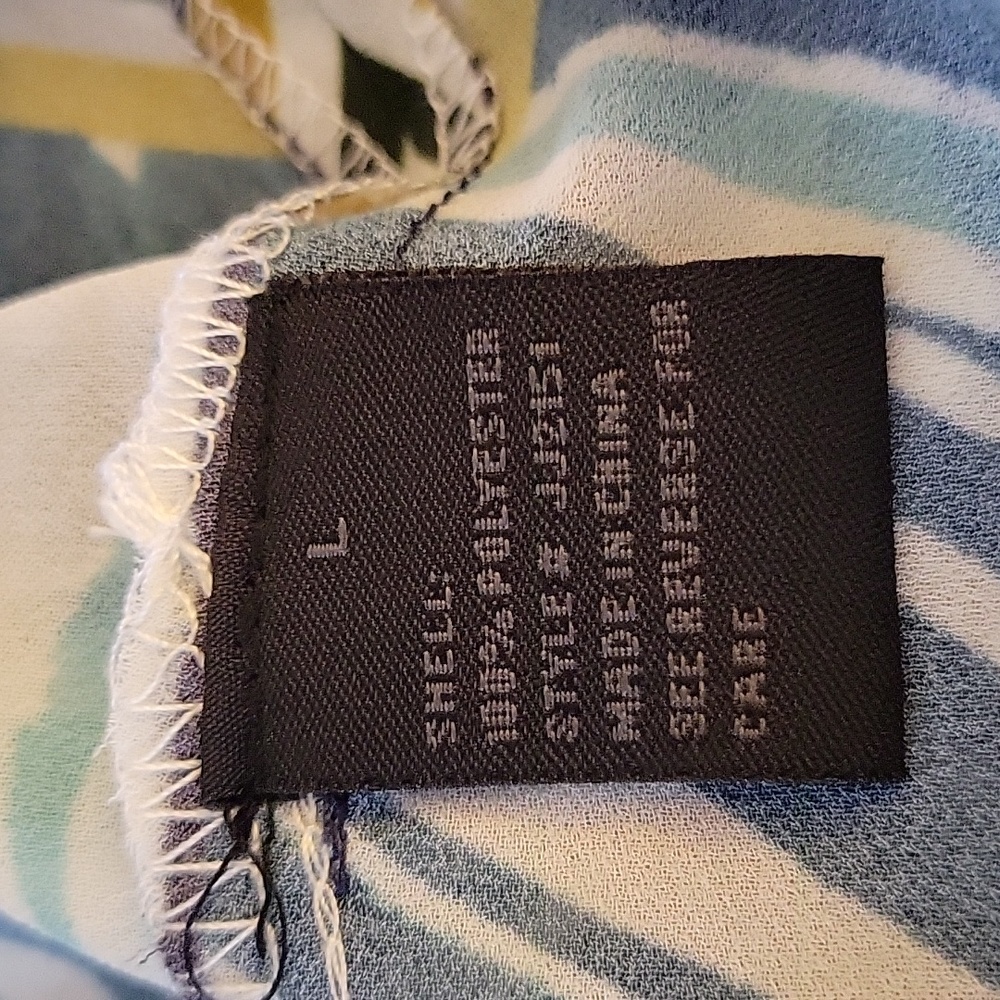 Bliss Home Jealous Tomato teal white abstract print maxi swimsuit cover L New… - Picture 9 of 10